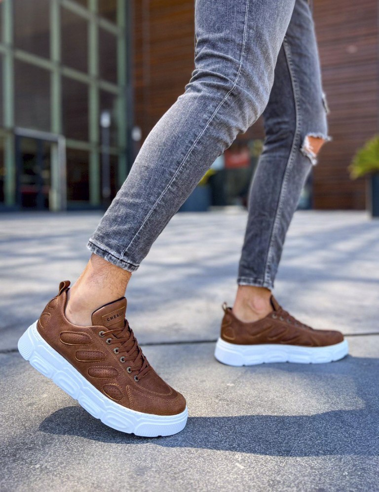 Ανδρικά κάμελ Casual Sneakers δίσολα CH105Β φωτογραφία